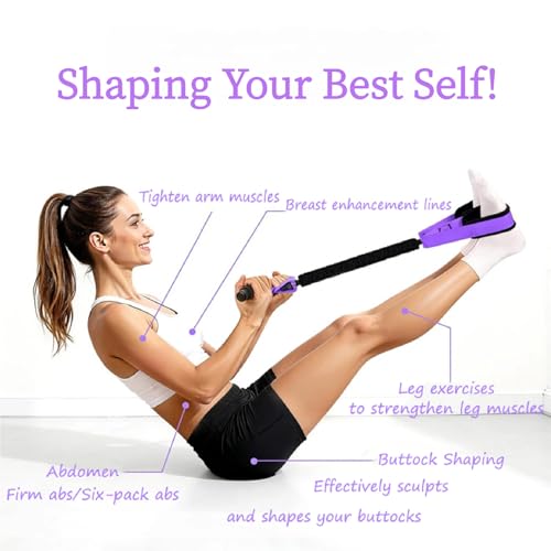 Multifunction Pedal Resistance Band with Handle,Tube/Petal/Foot/Full Body Resistance Bands with Handles,Multifunctional Foot Pedal Resistance Band,Leg Raise Straps. - color: Purple 55lbs