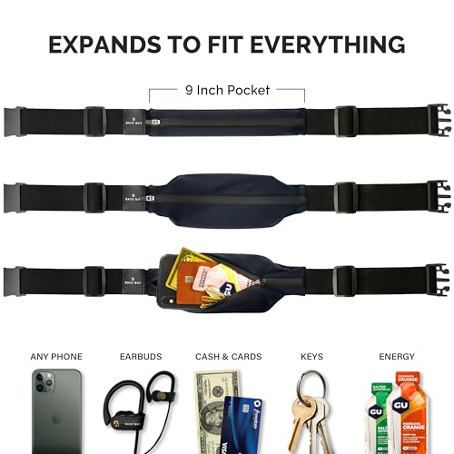 No-Bounce Slim & Secure Running Belt, Fits ALL Phones, Keys, Cards, Gels - color: 1. Yellow