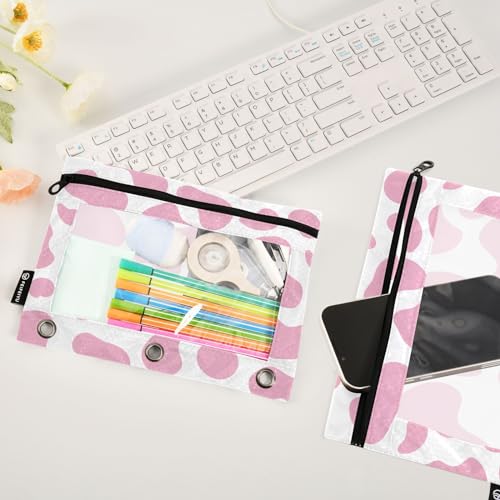 Cow Pencil Pouches for 3 Ring Binder 2 Pack - color: cow