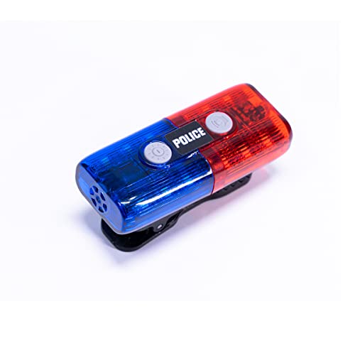 Police Personal Safety Warning Signal Clip Shoulder Light with Electronic Whistle Flashlight magnet For Outdoor Rescue,Traffic Guidance,Police patrols,Cycling,Night run,Costume Role Playing (Red/Blue) - color: Red/Blue