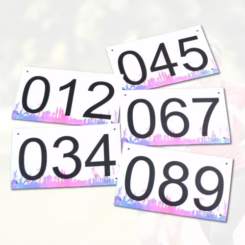 TRIWONDER Race Bibs Running Numbers with Safety Pins, Tyvek 4"x7" Large Numbers 1-500 for Marathon Runners Events Sports Games - color: Colorful [4"x7"] 1-50