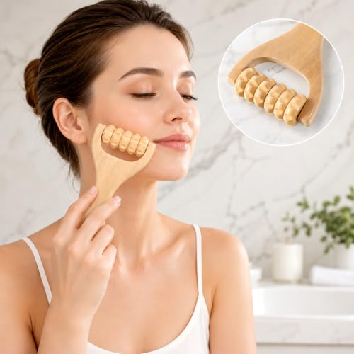 Wooden Massage Roller, Manual Handheld Wooden Rollers for Massage
