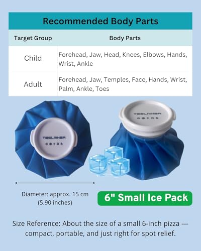 𝑺𝒎𝒂𝒍𝒍 Ice Pack for Injuries Reusable, 𝗧𝗶𝗻𝘆 Ice Bags 𝗞𝗶𝗱𝘀 Hot Water Bag for Pain Relief, Hot & Cold Therapy Ice Bag, No-Leak Elastic Breathable Ice Cold Pack, Size 6" 2Pcs - size: 6"