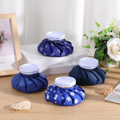 Honoson 4 Pack Reusable Ice Bag Hot Cold Bag Leakproof, Snowflakes Style - style: Snowflakes Style
