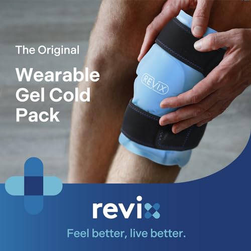 REVIX Knee Ice Pack Wrap for Pain Relief, Reusable Gel Cold Compress, Blue - style: Blue-1 Pack