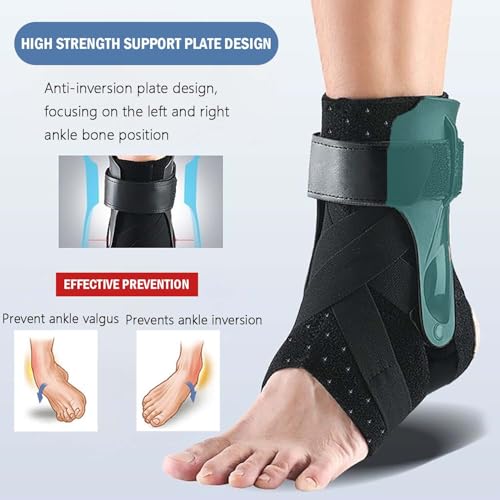 Lace Up Ankle Brace for Women Men - Adjustable Ankle Brace with Side Stabilizers for Sprained Ankle, Plantar Fasciitis Relief, Achilles Tendonitis, Injury Recovery, Ankle Support for Men Women(X-Large)