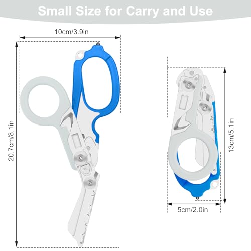 6-in-1 Heavy-Duty Emergency trauma shears (Blue grey) - color: Blue Grey