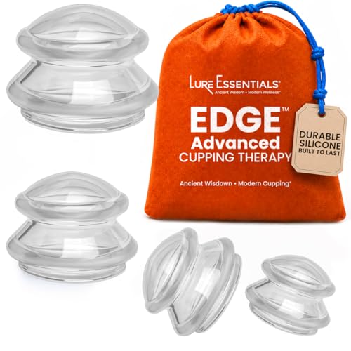 Silicone Cupping Set, Cupping Kit for Massage Therapy and Cellulite, 4 Cups - color: Transparent Clear, size: 4 Count