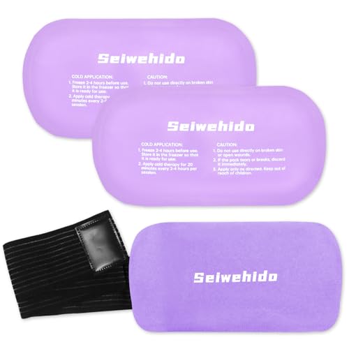 Ice Packs for Injuries Reusable Gel 2 Hot Cold Compress Therapy Pack - color: Purple, size: Medium 10 X 5.5 Inch