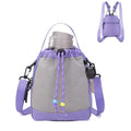 Water Bottle Carrier Bag with Strap, Water Bottle Holder Crossbody Backpack Handbags for Women Men for Hiking - color: Purple