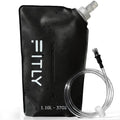 FITLY Soft Flask Running Water Bottle - Collapsible Hydration Flask - color: Black, size: 5.1 Ounces
