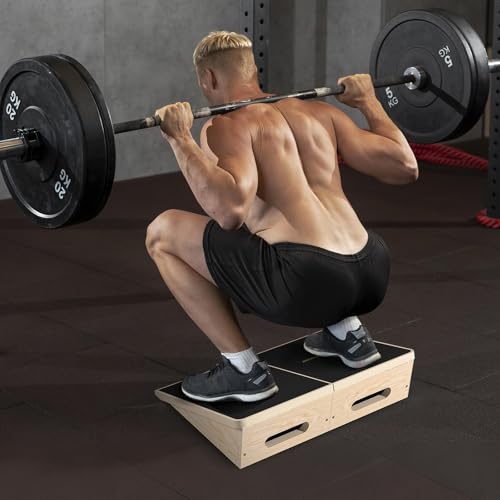 Sportneer Squat Wedge, 1200LB Wooden Heel Elevated Board for Squats - size: 20°