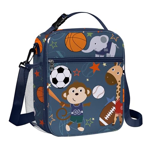 Clastyle Animal Ball Insulated Kid Lunch Bag for Boy Lunch Box, Giraffe Elephant - color: Monkey Ball