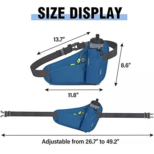 HOTEMIA Fanny Pack with Water Bottle Holder, Hydration Running Belt for Men Women Adjustable Strap Waist Bag Suitable for Hiking Running Walking Jogging Camping (Bottle Not Included) (Blue) - color: Sky Blue
