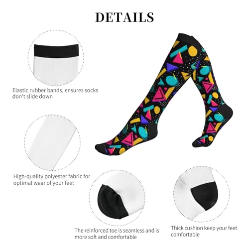 Compression Socks Knee High Circulation Support Socks For Women Men Athletic Running Work Hiking Cycling Travel - color: 80s