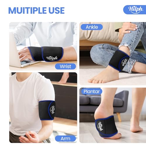 Hilph Wrist Ice Pack Wrap, Carpal Tunnel Relief Wrist Brace with Gel Pack - style: Black-1 Ice Pack