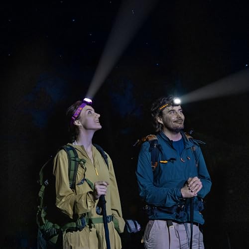 EverBrite Rechargeable Headlamp, 2 Pack Head Lamp for Kids & Adults - color: Deep Purple