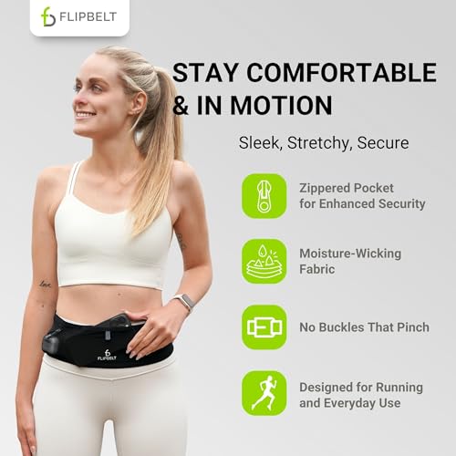 FlipBelt Air Adjustable - Black - XSM - color: Jet Black, size: Medium to X-Large