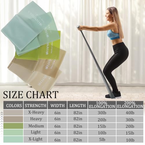 Resistance Bands for Working Out, Physical Therapy, Exercise, Pilates, Yoga - color: Nature Collection