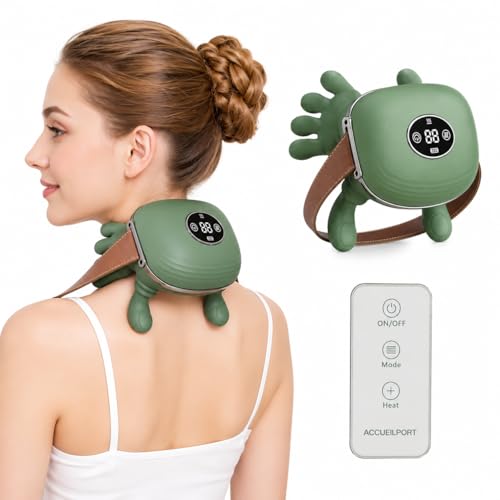 2026 Upgraded Neck Back Shoulder Massager with Heat and Remote Control, Massagers for Neck and Back Pain Relief, 4D Kneading Massager, Cordless Neck Massager