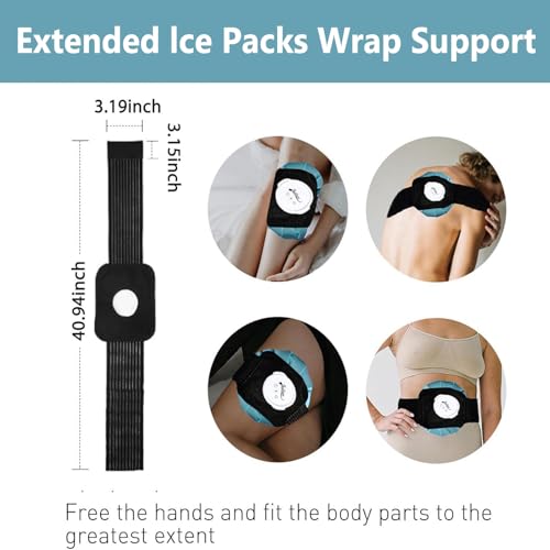 Ice Pack for Injuries Reusable, Ice Bag Reusable Hot Water Bag for Hot & Cold Therapy, No-Leak Elastic Ice Bag for Pain Relief, Menstruation Pain Injuries Muscle Strains, 3 Size Blue - size: 6"/9"/11" Set, style: Blue