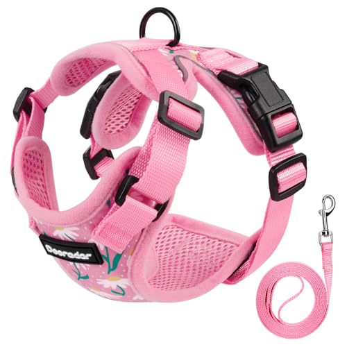 Dooradar Cat Harness and Leash Set, Adjustable and Escape Proof, Xs - color: Pink Coneflower, size: Xs