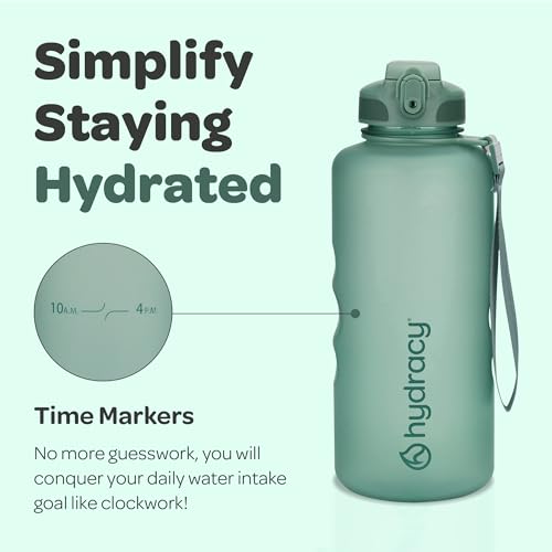 Hydracy 2L Large Water Bottle, Shatterproof, BPA Free Tritan Plastic, Leakproof, Zero Condensation, With Detachable Carry Strap, Spillproof Lid, Convenient Silicon Spout, Ideal for Gym, Yoga - color: Moonlight Green, size: 64 oz