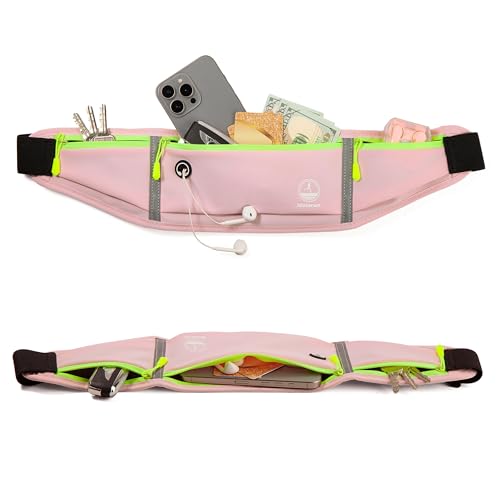 Running Belt Slim Fanny Pack Jogging Pouch Phone Holder Waist Pack - Light Pink - color: D Light Pink
