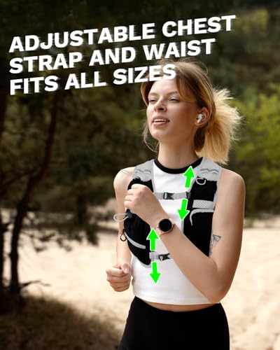 Running Vest for Women and Men, Hydration Running Backpack, Runners Vest, Hydration Vest, with Front Phone Holder, Adjustable Chest and Waist Strap - color: Black, size: Only Backpack