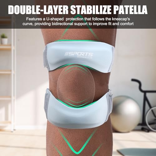 NuCamper Patellar Tendon Support Strap, Adjustable Patella Band Knee Brace for Men & Women Relief Knee Pain, Patella Stabilizer Knee Straps for Running, Basketball, Tendonitis, Jumpers Knees Blue - color: Blue