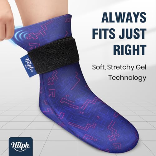 Hilph Ice Pack Socks for Full Foot Pain Relief 2Pcs, Hot Cold Therapy Socks - style: Blue