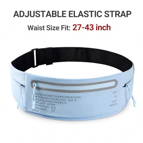 Running Belt Fanny Pack Men Women, Slim No-Bounce Waterproof Phone Holder - color: Blue