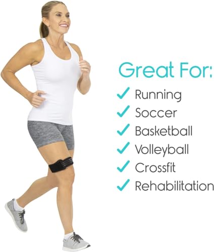 Vive IT Band Strap Iliotibial Band Compression Wrap - Outside of Knee Pain (Black, 2 Pack) - style: 2 Pack