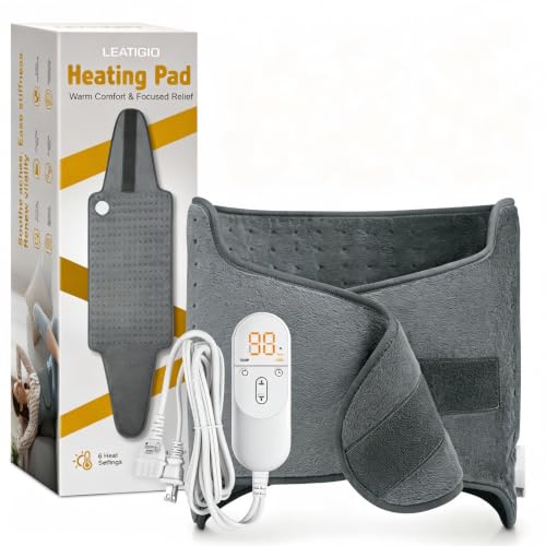 Heating Pad for Back and Period Cramps - Birthday Gifts for Women Men, ETL - color: Grayish