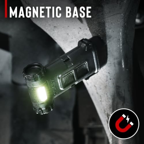 Coast HX4 120 Lumen Dual Color (White & Red) Magnetic LED Clip Light with Beam Rotation, Black