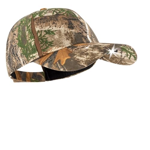 LED Hat Light - POWERCAP Baseball Cap with Light Built in - LED Cap Visor Light with Bright Headlight and IPX4 Rating - color: 2.5 Structured Realtree Edge