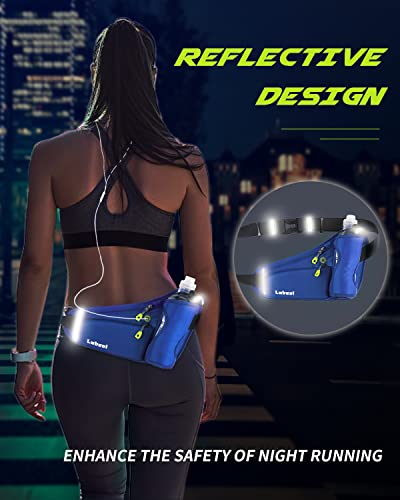 Labeol Running Belt, Waterproof Hydration Belt with Water Bottle Holder - color: Blue