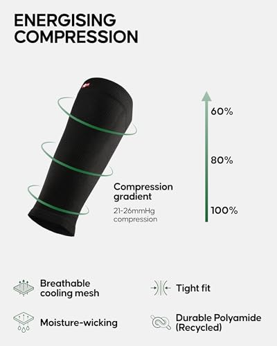 DANISH ENDURANCE Calf Compression Sleeve, 21-26 mmHG, 1 & 3-Pack - color: 3xblack, size: Medium