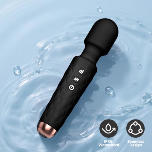 Personal Massager - 4H Max Runtime & Ultra-Quiet - Waterproof - 20 Modes 8 Speeds for Deep Tissue Back Massage, Post-Workout Recovery and Neck Muscle Relaxation(Black) - color: Black
