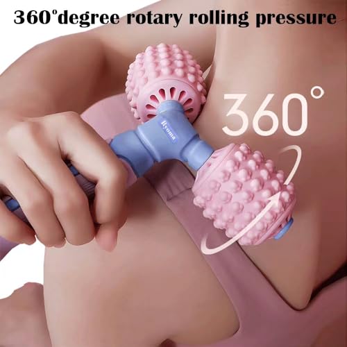 Ryoma Cat Paw Dual-Roller Massager, Portable Handheld Massage Roller, Muscle Kneading Sensation, Silicone Softness Comfortable Massage Tool, Suitable for Gifting and Personal Use