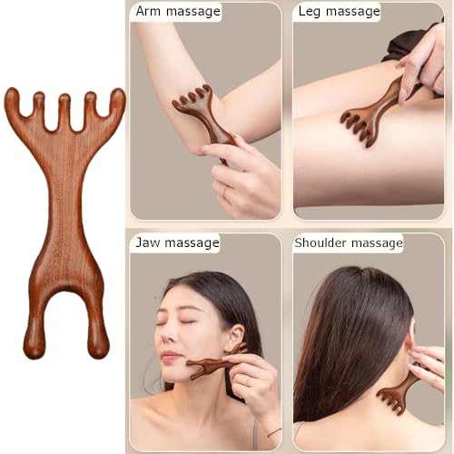 OULIGET Natural Wooden Nose Guasha Massage Tools, 1 Pieces - style: Nose Five Claw Massager