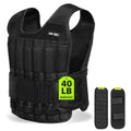 Beatboost Weighted Vest Men,20lb/30lb/40lb/50lb/60lb Adjustable Weight Vest - color: Black, size: 40LB