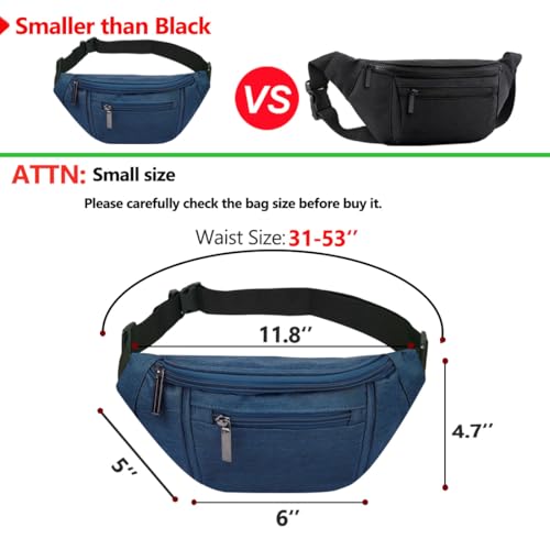 AIKENDO Fanny Pack for Men Women, Crossbody Waist Bag Pack Phone Bag - color: Dark blue