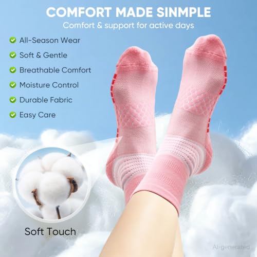 IRAMY Compression Ankle Support Socks Women - Wicking, Cushioned Athletic, Plantar Fasciitis Relief 2/3/6 Pairs - color: 5 Packs-a, size: Medium