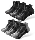 BAMBOO COOL Mens Athletic Ankle Socks Moisture Wicking Cushioned 8 Pack - color: 6a-black*3 Grey*3, size: Large
