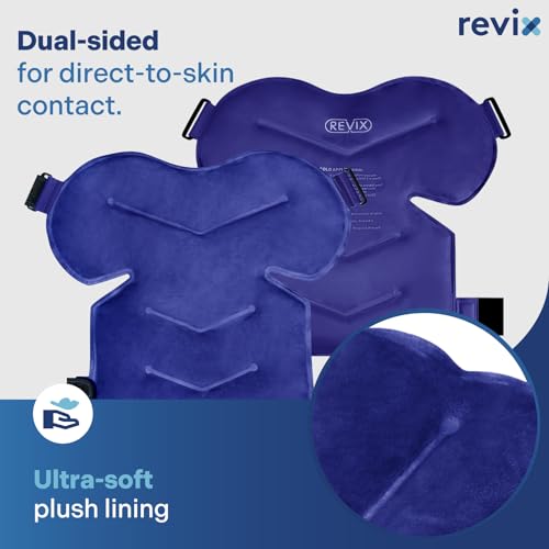 REVIX Shoulder Ice Pack Wrap for Rotator Cuff, Reusable Gel Cold Pack - size: Standard, style: Navy