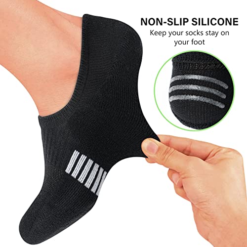 Amutost Womens No Show Socks Anti-Slip Cushioned Breathable 5-10Pairs - color: 2 Pairs Grey 2 Pairs White 2 Pairs Black, size: 5-8