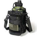 DEFUNX 64 Oz Water Bottle with Sleeve - Military Green Half Gallon Insulated Water Jug with Handle - Stainless Steel Sports Bottle for Gym Workout Hiking Camo Black Pouch - color: Green Bottle with Black Camo Sleeve, style: 64 Oz Water Bottle