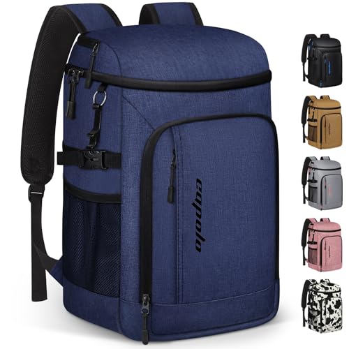 Capolo Cooler Backpack Insulated Leak Proof for Women Men Soft Cooler Bag - color: Blue, size: 36 Cans