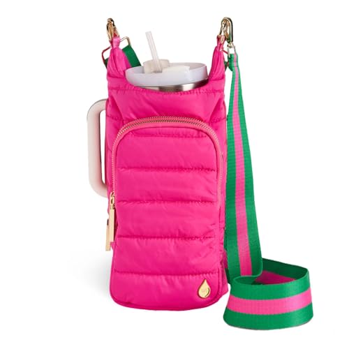 WanderFull Original HydroBag HANDLE®, 40 oz Water Bottle Holder w/Strap - color: Pink Matte